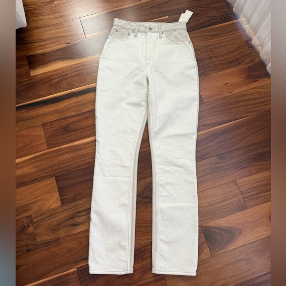 Abercrombie & Fitch The Slim Straight Ultra High Rise Curve Love Size 27 Long - Picture 4 of 9